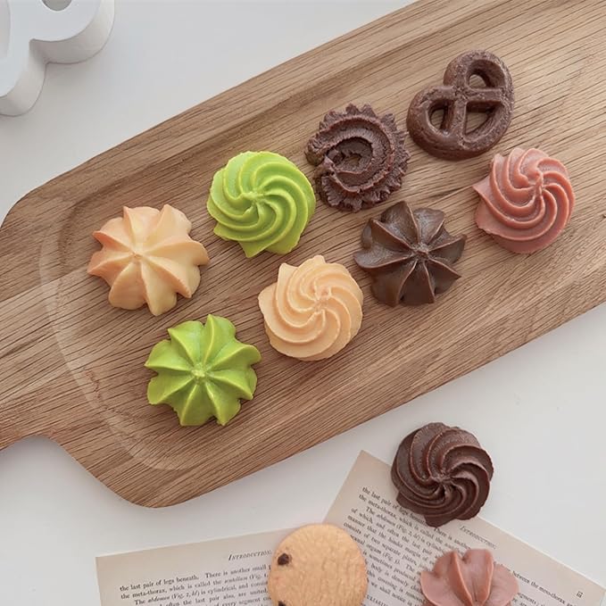 Cookies Chocolate Silicone Molds 6 Packs Donut Candy Mini Waffle Cookie Cream Molds for Cake Decoration Cupcake Toppers Jelly Butter Resin Clay