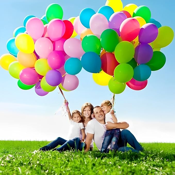 Voircoloria 105pcs Colorful Balloons 12inch Rainbow Latex Balloons for Boys Girls Birthday Baby Shower Gender Reveal Wedding Decorations
