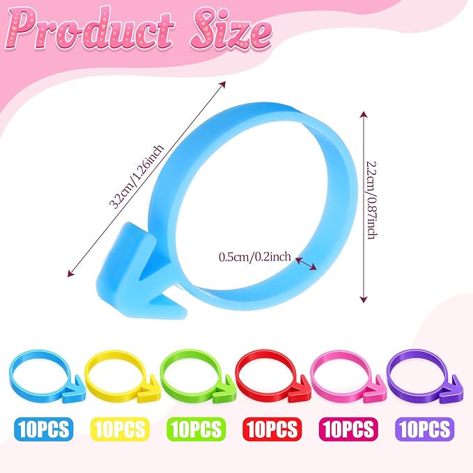 SULIKJHUI 60 Pcs Icing Bag Ties, Reusable Silicone Piping Bag Ties for Decorating, Flexible Non-Slip Pastry Bags Tie for Cupcakes, Cookies, Cakes, Easy Seal & Clean, Multi Color