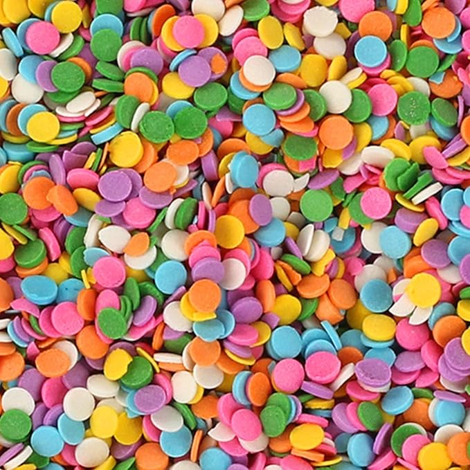 Birthday Confetti Sprinkles – 1.2 lb Bulk Pastel Rainbow Flat Round Jimmies – Baking Sprinkles for Cookies, Cupcakes, Cake Decorating, Ice Cream & Desserts
