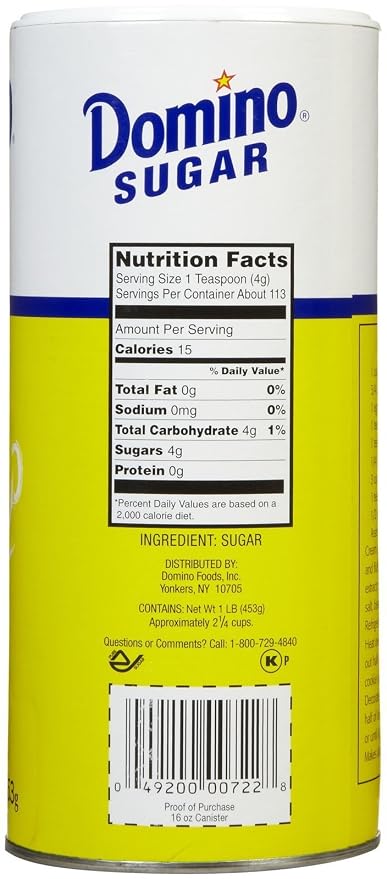 Domino Pure Cane Granulated Sugar Easy Pour Top 16 oz
