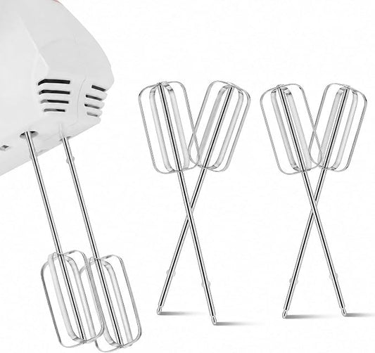 4Pcs Hand Mixer Replacement Beaters - 8.4 Inch Long Stainless Steel Hand Mixer Attachments for Most Handheld Electric Models, Universal Professional Egg Whisk Parts for Baking
