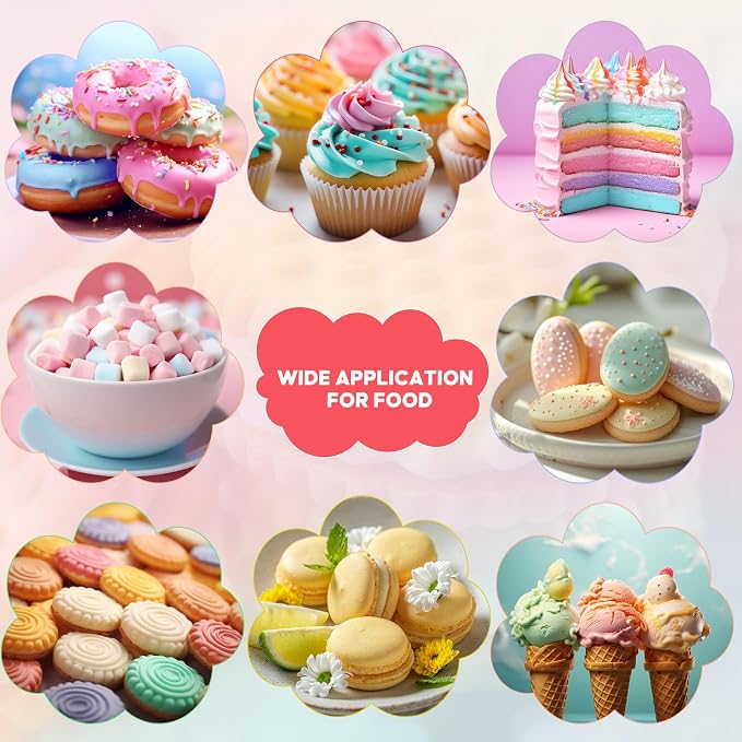 Cherrysea Food Coloring for Cake Decorating Macaron Edible Food Dye for Baking Royal Icing Cookie Supplies Gluten Free 7x12ml Food Grade Liquid Food Color Kits, 0.4 Fl. Oz/Bottles
