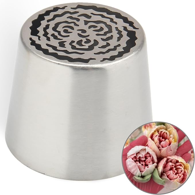 Extra Large Russian Piping Tips - Stainless Steel Flower Nozzles Set for Cake Decorating, Rose & Floral Icing Tips for Cupcakes, Cookies Professional Baking Tools (XXL, Style 43)