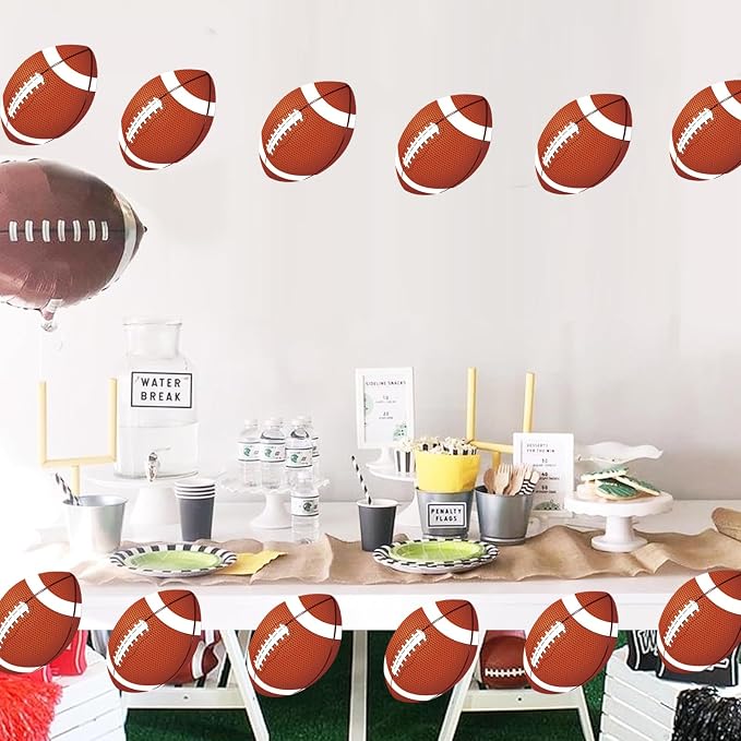 Vuzvuv 60Pcs 6In Paper Football Party Cutouts with 120Pcs Glue Points,Ball Cut Outs Bulletin Board Decorations for Sport Theme Birthday Classroom Party Decor Supplies