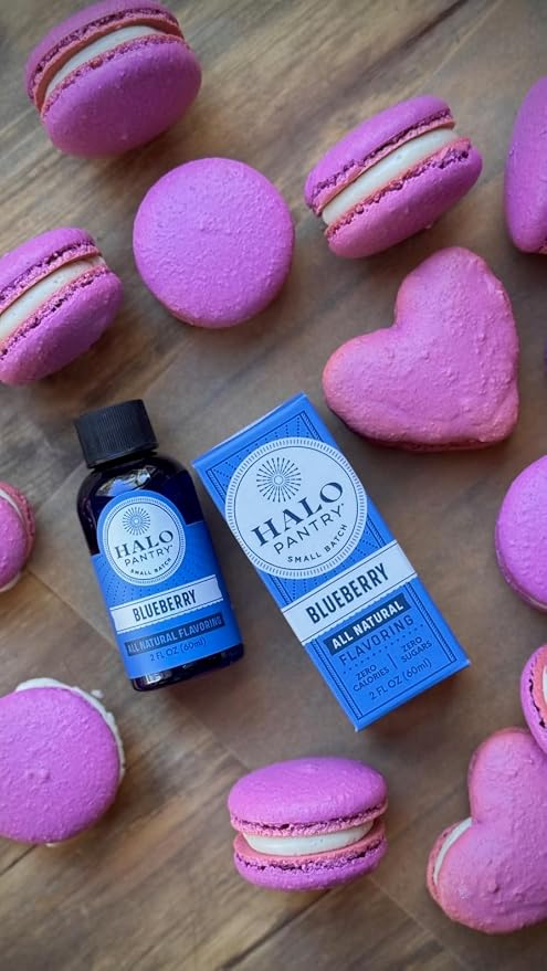 Natural BLUEBERRY Flavoring Extract by HALO PANTRY (2oz bottle) | Water-Soluble, Dye-Free/Colorless, Gluten-Free, Dairy Free, Zero Sugars, NO Sweeteners, NO Calories | Perfect for customizing ANY baking, candy, dessert or drink recipes
