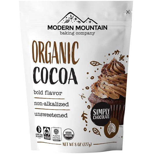 Organic Cocoa Powder (8 oz) Premium Cocoa, Bold Rich Flavor, Perfect for Baking, Fair Trade Certified, 100% Unsweetened Cocoa Powder, Non-GMO Sourced, Verified Gluten Free