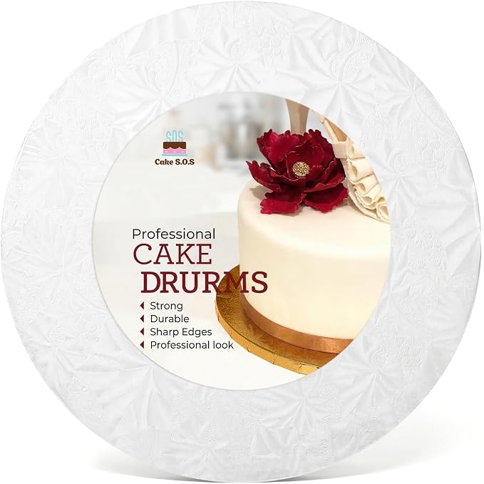 10 inch White Round Sturdy Cake Board Drums for Displaying Cakes, 1/2 inch Thick, (1-Pack)