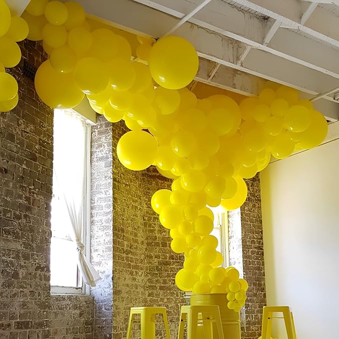 Voircoloria 105pcs Yellow Balloons 12inch Party Latex Balloons for Boys Girls Birthday Baby Shower Gender Reveal Wedding Sunflower Party Decorations
