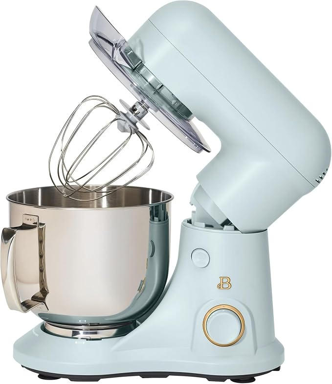 5.3 Qt Stand Mixer, 300W Electric Kitchen Mixer with 12 Speeds, Tilt Head Design, Stainless Steel Bowl, Dough Hook Whisk Beater Splash Guard (Hydrangea)