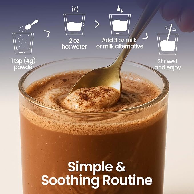 45 Servings Mushroom Hot Cocoa for Sleep, Calm & Immunity | Hot Cocoa Powder with 14 Mushroom Extracts, Magnesium Glycinate, Ashwagandha, L-Theanine & 5mg Melatonin | Non-GMO, Keto-Friendly