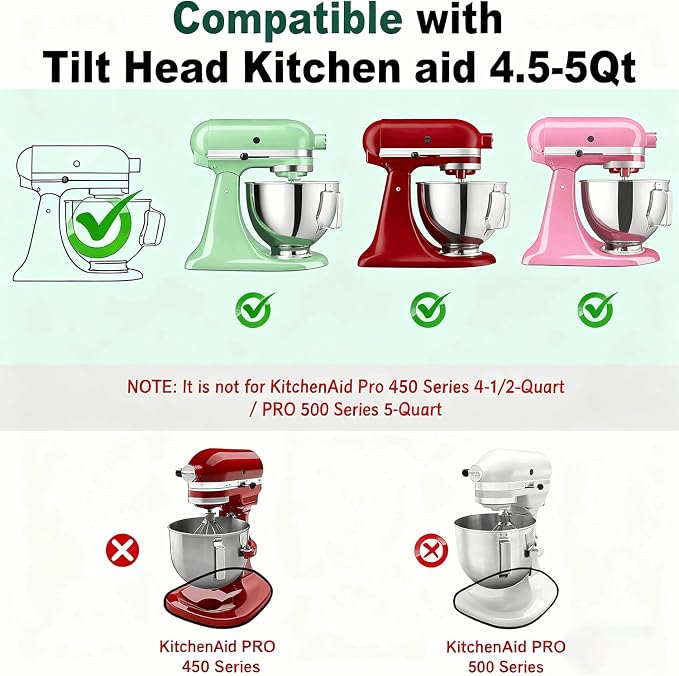 Mixer Slider Compatible with KitchenAid 4.5-5 Qt Tilt-Head Stand Mixer, Pine Wood Appliance Sliding Mat Accessories for Kitchen Aid, Countertop Moving Tray Attachments Fits for KitchenAid Artisan