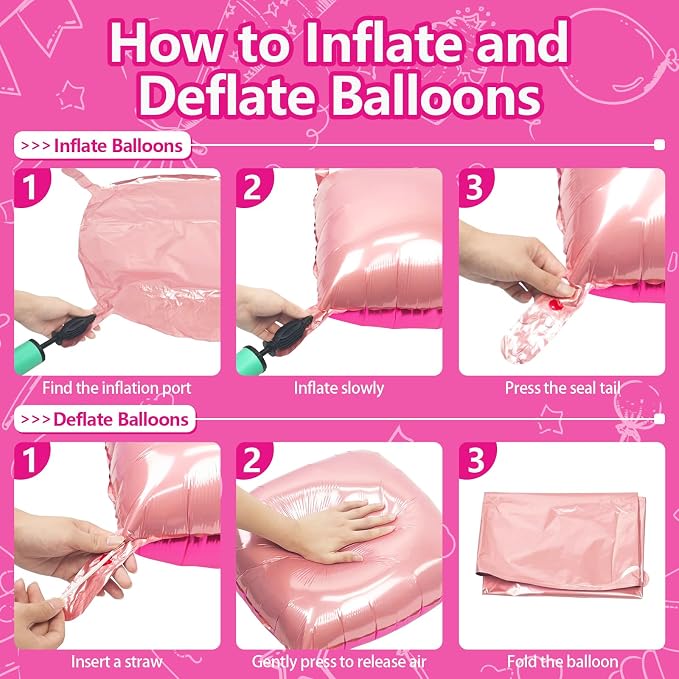 NISOCY 48PCS Hot Magenta Pink Square Foil Balloons Wall Backdrop Double Sided Metallic Pink Balloons Arch Kit for Anniversary Bachelorette Birthday Engagement Bridal Baby Shower Party Decorations