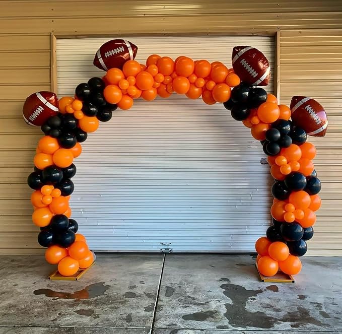 Black and Orange Balloon Arch Kit, Orange and Black Balloon Garland Kit with Different Sizes 18/12/10/5 inch Latex Balloons for Graduation Basketball Construction Theme Birthday Party Decorations