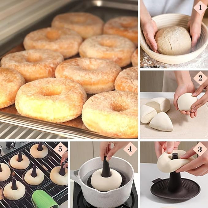 6-Cavity Silicone Donut & Bagel Pan Set, Non-Stick Doughnut Mold for Baking, Homemade Pastry Maker, Easy Clean Oven Safe