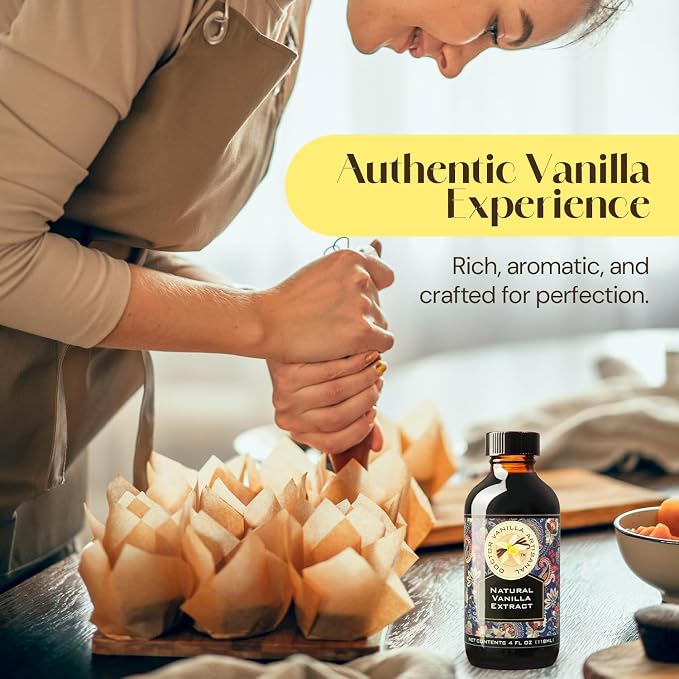 Natural Vanilla Extract, 4 fl oz - Madagascar Bourbon vanilla, kosher, sugar‑free, GMO‑free, gluten‑free, and additive‑free