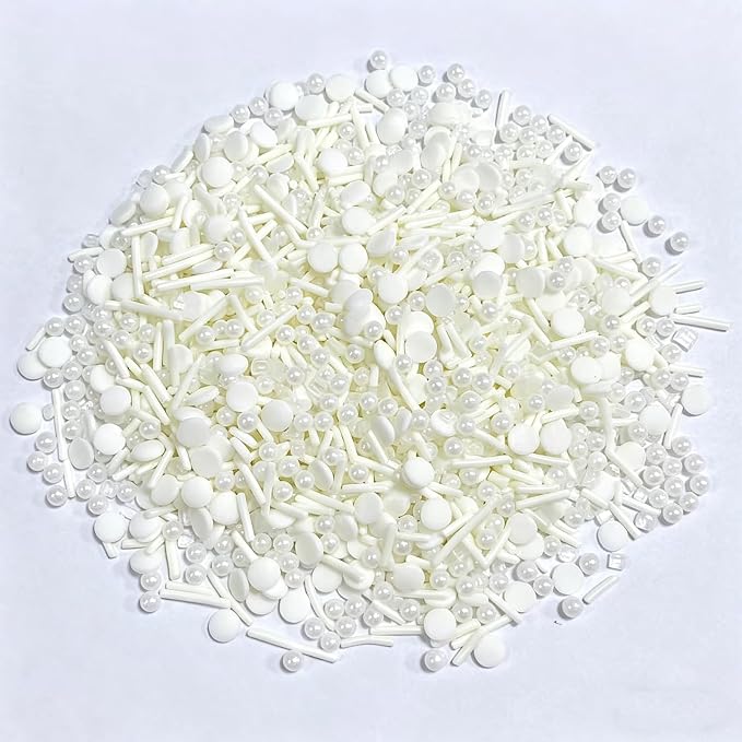 Sentovac White Sprinkles Edible White Round Confetti Jimmies Pearls for Cake Decorating Candy Cupcake Cookie Baking Donuts Ice Cream Dessert Vanlentine Wedding Birthday Day Decorations