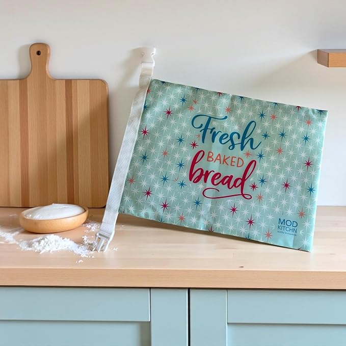 Holiday Bread Bags for Homemade Bread, 2-Pack XL Reusable Sourdough Bread Bags, Christmas Gift Bags for Artisan Loaves, Freezer Safe