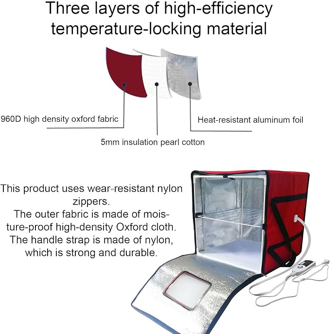 Portable Sourdough Proofer Tool | Adjustable 10 min-96 H Timer | Foldable Fermentation Chamber For Bread Dough & Dairy Cultures, Bakery/Dessert Shop Baking Tools,S