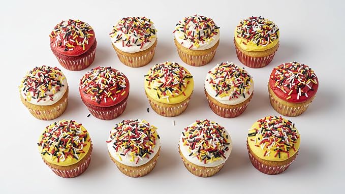 NCS Arizona Game Day Red, Black, White & Yellow Jimmies Edible Sprinkles – Cupcake, Cake & Cookie Decorations, 7 oz