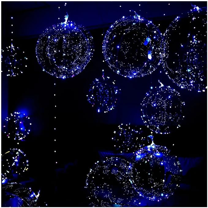 18 Packs Light Up Led Balloons, Cell Battery included 3 Modes Flashing,18 Pcs String Lights and 18 Pcs Clear Balloon, Perfect for Birthday Wedding Decorations (4 Colors)