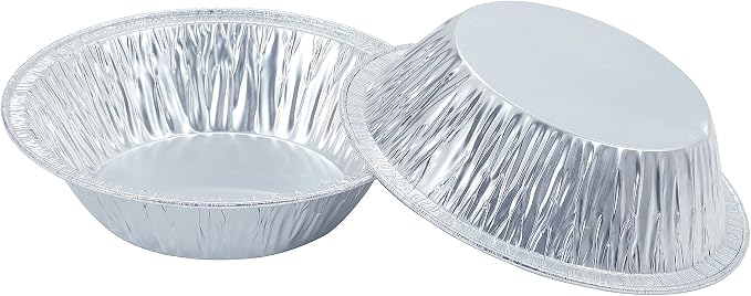 Waytiffer Pie Pans (100 Pack) 5 inch HEAVY-DUTY Disposable Aluminum Foil pie/tart Pans for Baking Personal Mini Pies, Foil Pie Tin for Bakeries, Cafes,Easily Stack & Store, Freeze & Reheat