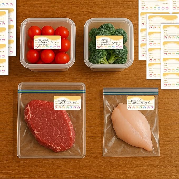 160 Pcs Date Label Stickers, Warm Color Removable Labels Food Safety Date Sticker Self-Adhesive Practical Stickers for Bottle Refrigerator Container
