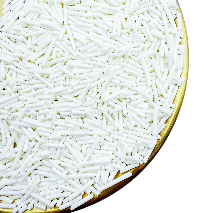 CandiJumpin White Jimmy Sprinkles, White Sprinkles for Cake Decorating Edible Cake Jimmies Edible Crunchy Jimmies Ice Cream Toppings, Baby Shower Party Wedding Christmas Supplies 3 OZ