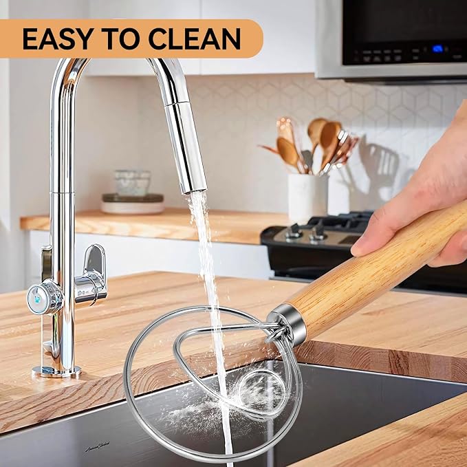 TEEVEA Danish Dough Whisk 13 Inch | Material: food grade stainless steel wooden handle; Use: mix sourdough bread dough; Feature: rust proof; Scene: home baking