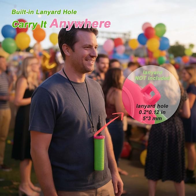 Balloon Pump Handheld - Dual Action Manual Air Inflator for Balloon, Rapid Two-Way Blower for Party Decoration