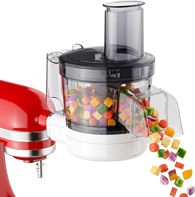 COFUN 5-in-1 Food Processor for KitchenAid | Multifunctional Chopper Attachment, Dicing/Slicing/Shredding/Strip Cutting/Sauce Discs, Storage Case