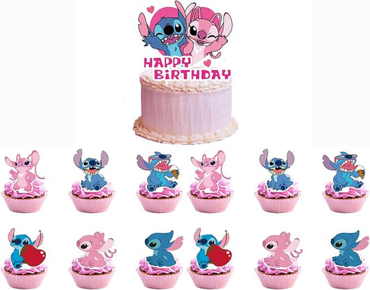 25PCS Cake Toppers Cupcake Toppers Cake Decorations Birthday Party Supplies Decorations (Style 2)