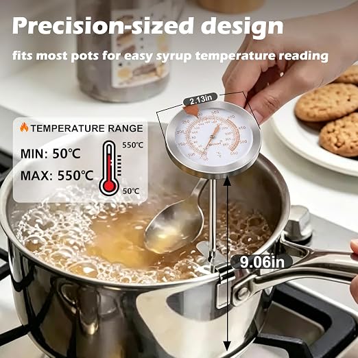 Waterproof Instant Read Candy Thermometer Pink | IPX8 waterproof,9" food-grade instant read probe,anti-scratch clip for candy,frying,BBQ