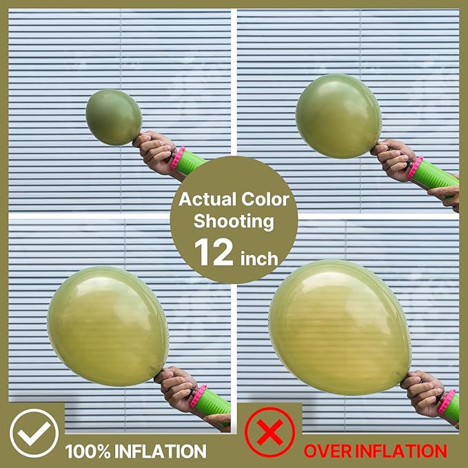 PartyWoo Sage Green Balloons 100pcs Different Sizes of 18 12 10 5 Inch Olive Boho Green Latex Balloon Arch Kit for Wedding Birthday Dinosaur Jungle Golf Football Theme Party Decorations Green-F11