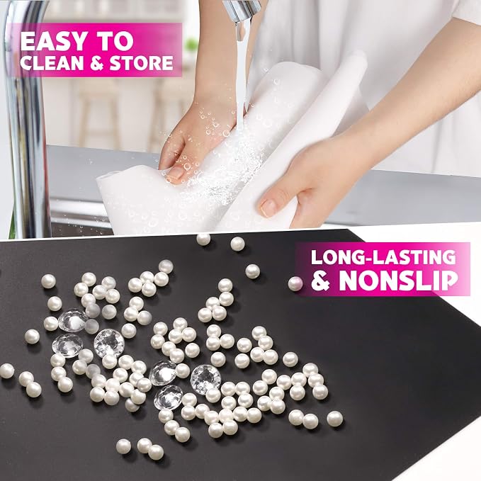 LEOBRO Silicone Mats for Resin Casting, 23.4'x 19.5' Extra Large, White Black, Countertop Protector