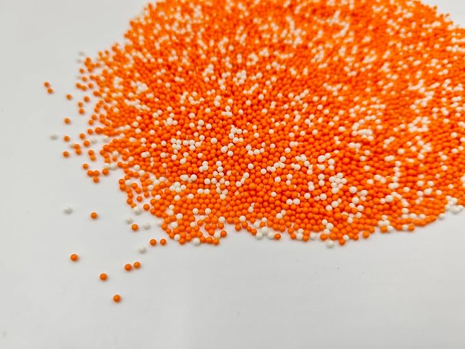 Edible Halloween Nonpareil Sprinkles, 2mm Sugar Pearls for Cake Decorating, Baking, Ice Cream, Cookies, Cupcake Topper Decorations,5.9oz(White&Orange&Black&Green&Purple)