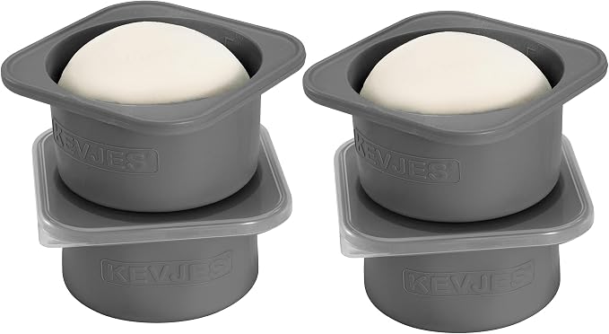 Stackable Silicone Artisan Pizza Dough Proofing Proving Boxes with Air-tight Lids-4pack-500ml Volume for 250g Dough Ball (Space Grey)