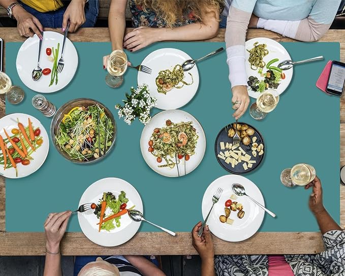 Extra Large Silicone Mat for Kitchen Counter 36" x 24" Silicone Table Mat for Resin Workbench Mat Heat Resistant Mat Coffee Bar Mat,Dark Green