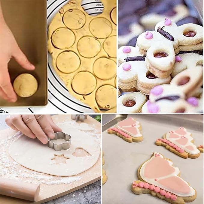 5Pack Butterfly Cookie Cutter Set, Stainless Steel Butterfly Wings Shaped Baking Molds for Biscuit Fondant DIY Cake Craft Pastry Decoration Party Supplies