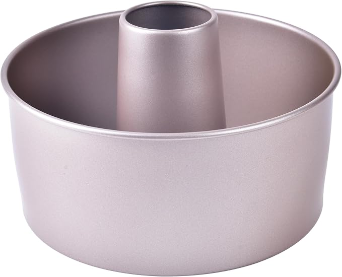 Angel Food Cake Pan, 8-Inch with Removable Loose Bottom Non-Stick Chiffon Tube Pan for Oven and Instant Pot Baking (Champagne Gold)