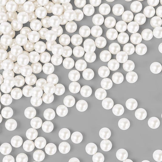 Bayep Edible Pearls for Cake Decorating 10mm White Sprinkles for Cookies, Baking, Ice Cream, Cupcake Topper Pearl Sprinkles Perfect for Wedding Party Valentines Christmas Holiday Supplies 3.52 Ounce