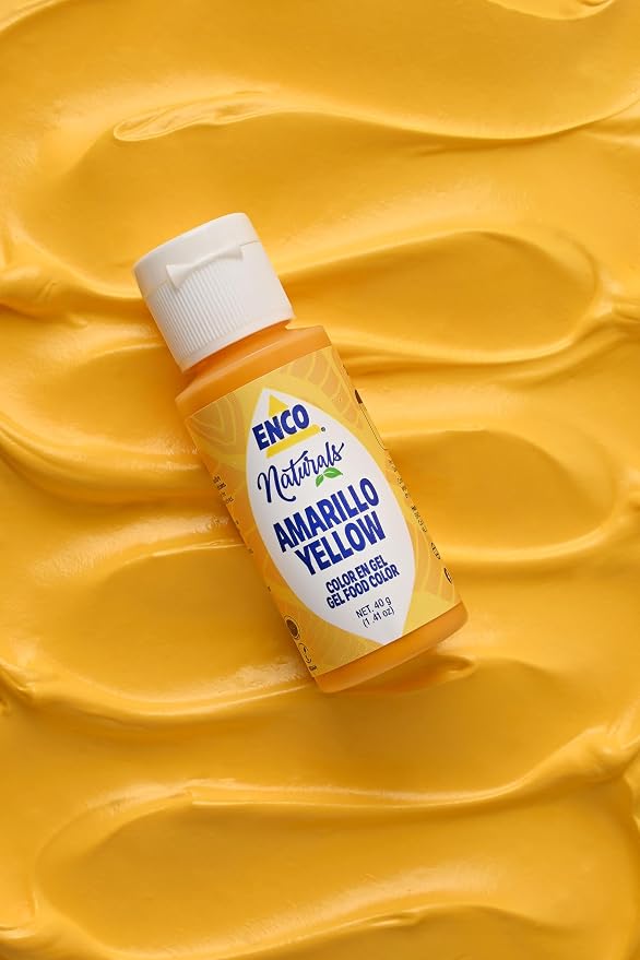 ENCO Natural Food Coloring Gel Yellow (1.41 oz) – No Artificial Dyes, Vibrant Colors for Icing, Buttercream & Fondant – Kosher & Vegan Colors – Baking & Cake Decorating