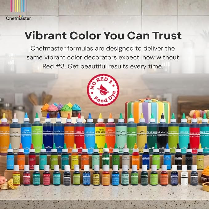 Chefmaster Liqua-Gel® Food Coloring | Vibrant Color | Professional-Grade Dye for Icing, Frosting, Fondant | Baking & Decorating | Royalty Blue | Red 3-Free | Made in USA | 0.70 oz