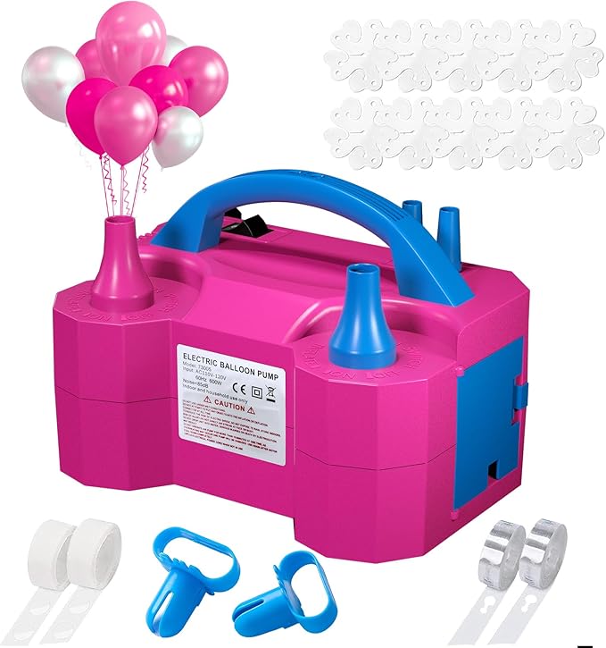 Balloon Pump Electric Party Decorations - Electric Balloon Pump for Balloon Arch Kit, Portable Dual Nozzle Balloon Inflator