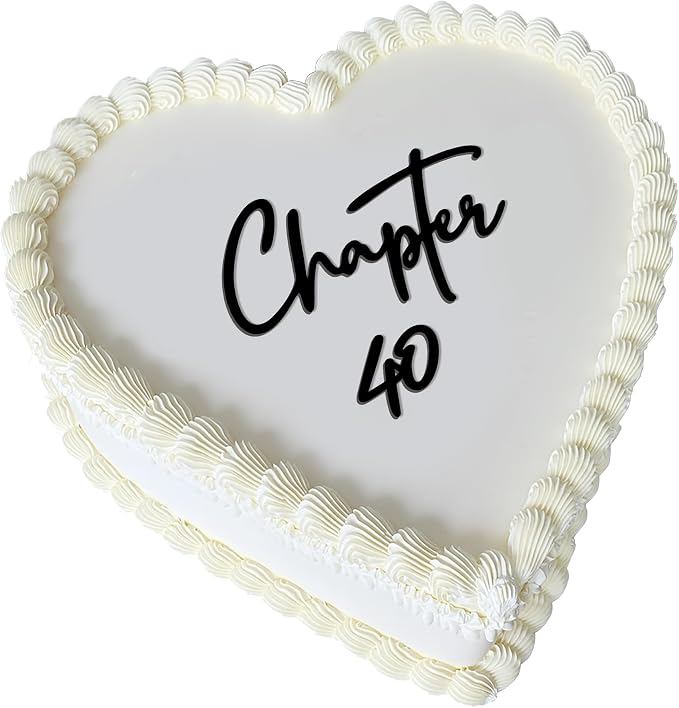 Chapter 40 Cake Topper – Acrylic 40th Birthday Cake Decoration for women and men, Happy 40 Cake Topper for Party, (chapter 40)