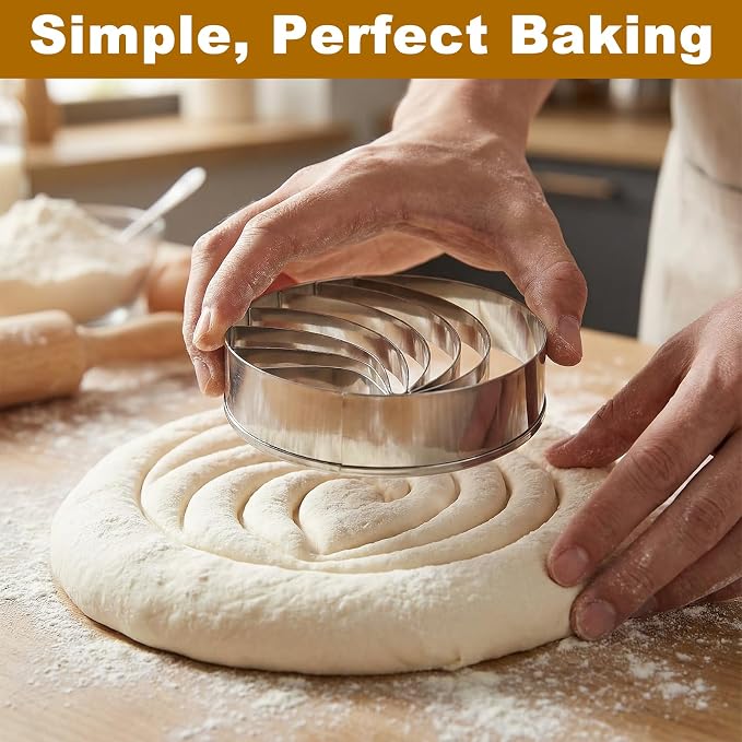 4PCS Mexican Bread Concha Cutter & Pig Cookie Cutter Set - Includes Stainless Steel Concha Stamp Mold and Fun Durable Cookie Stamps for Baking Cookies - Perfect Donut Biscuit Cutters Baking Supplies