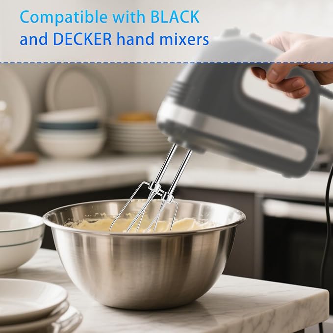 2pcs Hand Mixer Beaters Attachments Compatible with, Universal Stainless Steel Hand Mixer Beaters Replacement for Cooking and Baking Tool Accessory