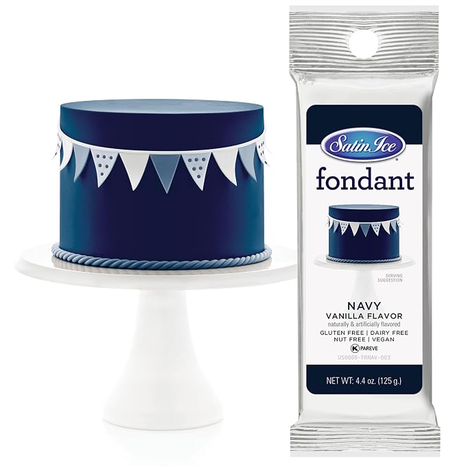 Satin Ice Fondant for Cake Decorating, Navy (4.4 Ounce)