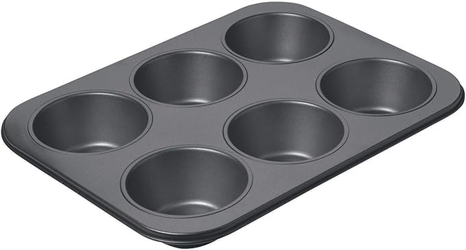 Chicago Metallic Professional 6-Cup Non-Stick Muffin Pan, Make up to 6 large muffins, cupcakes, quiches, egg cups, and more,14-Inch-by-10.25-Inch