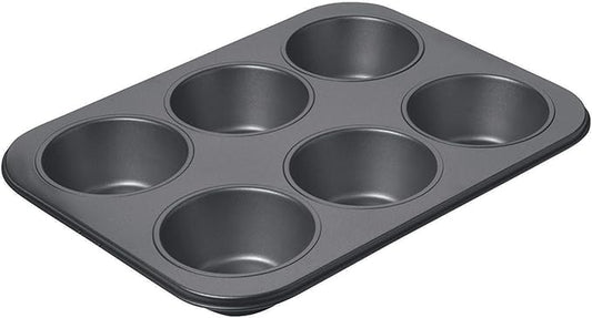 Chicago Metallic Professional 6-Cup Non-Stick Muffin Pan, Make up to 6 large muffins, cupcakes, quiches, egg cups, and more,14-Inch-by-10.25-Inch